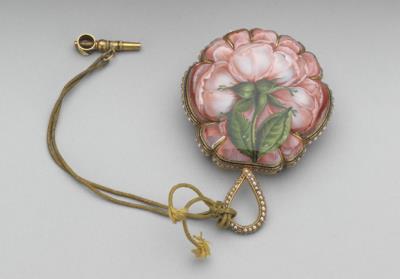 图片[2]-Pair of rose-shaped pocket watches with painted enamel, 19th century, Switzerland-China Archive